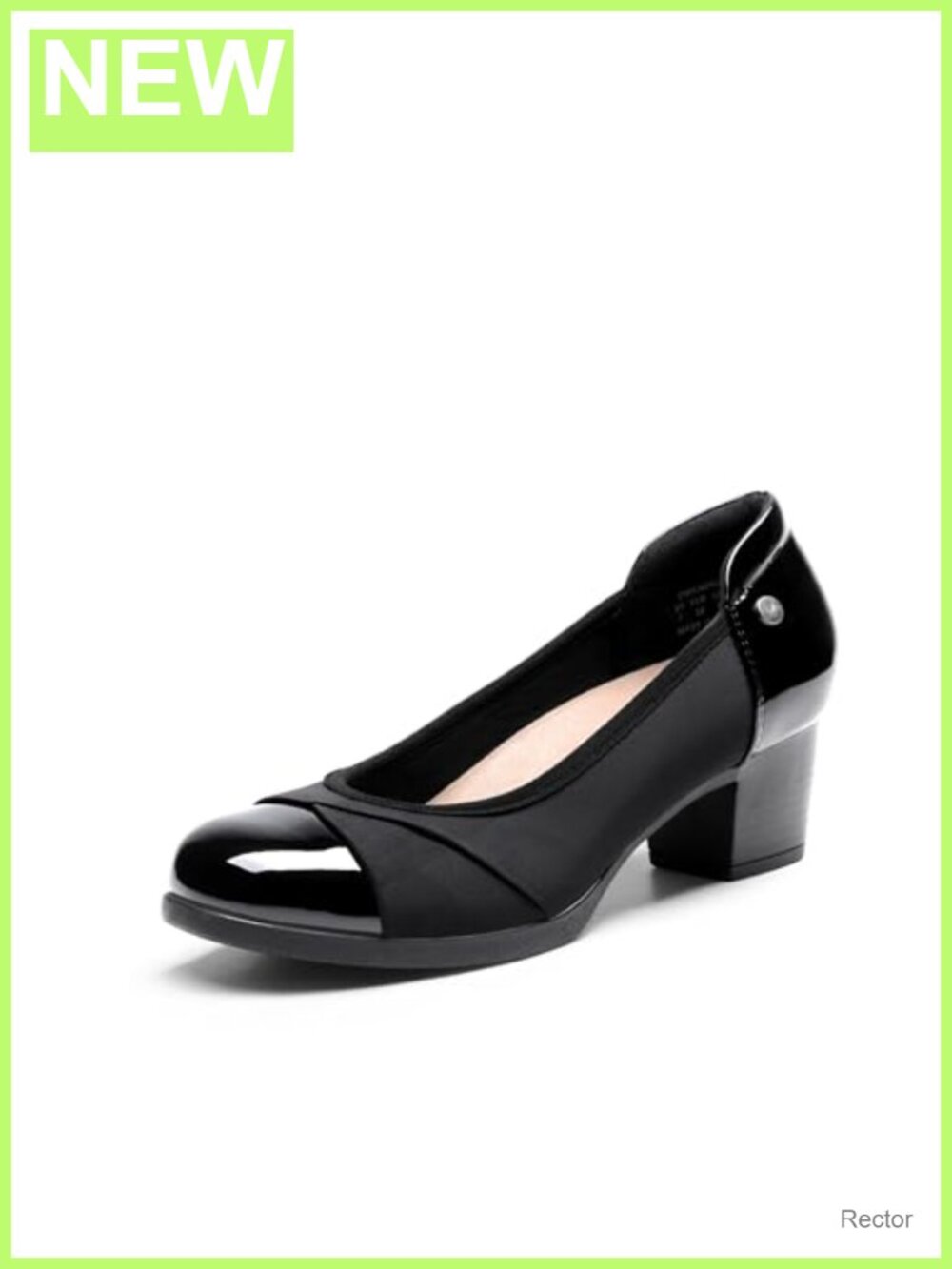 Low Chunky Heel Pumps 3D Cushioned Insole Slip On Comfort Woman Shoes Faux